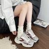 Sneakers Women Mesh Solid Color Patchwork Thick Sole Lace-up  fall Female Leisure Shoes for woman platform sneakers