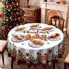 Christmas Table Cloth, Gingerbread Man Print, Snowflake Red And Black Check, Round Waterproof Round Table Cloth, Picnic Cloth