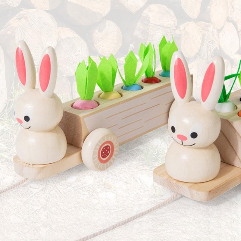 Wooden Rabbit And Carrot Play Set For Kids Encouraging Interactive Learning And Parent Child Bonding