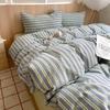 Nordic Sling Cotton Pink Stripes Duvet Cover 150x200 Size Girl's Room Housse Skin Friendly Breathable Comforter Sets