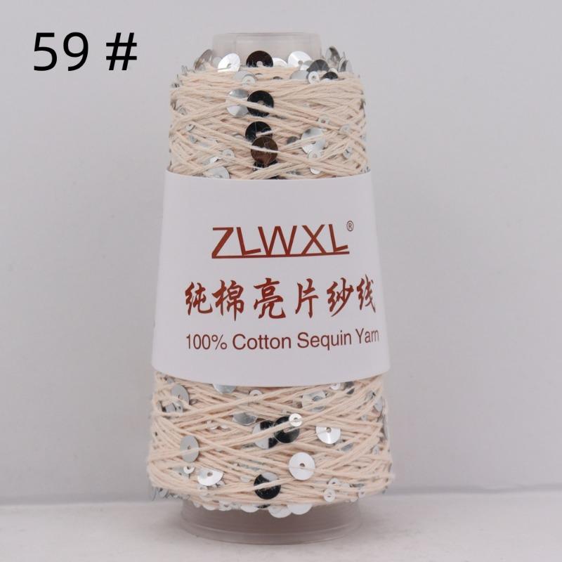 1000g /3200M 100% Cotton Yarn 6mm+3mm Special Sequin Yarn DIY Knitted Garment Accessories Rag Doll Knitting Yarn