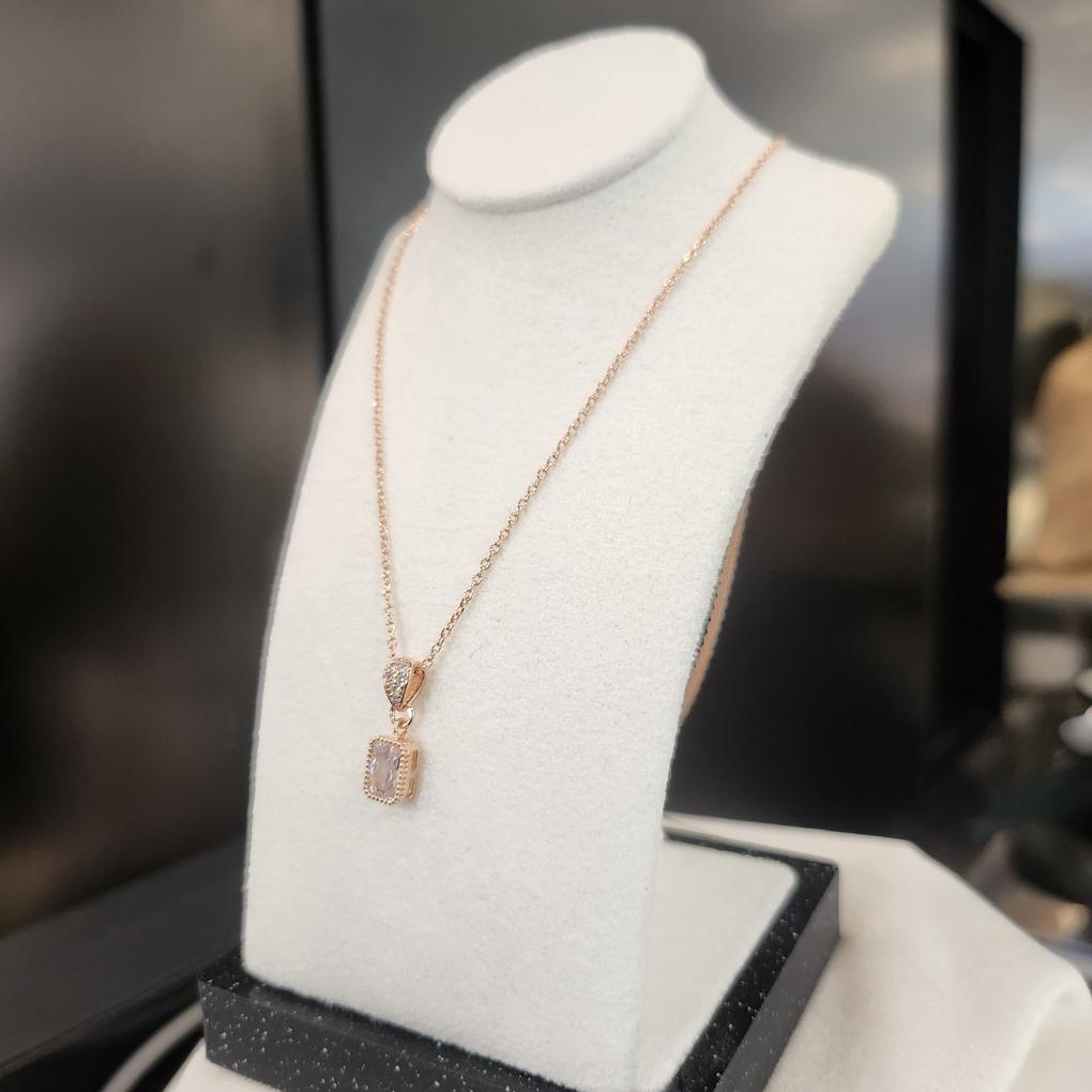 Atria Ruby Simple N Mini Square Decorative Slim Necklace JTONEIN0003RBF