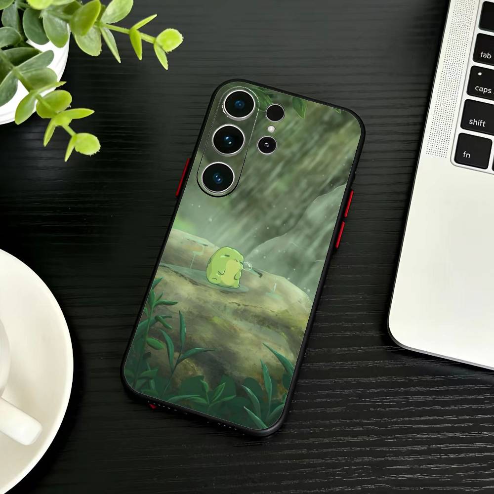 Cute Frog Cartoon Phone Case For Samsung S26,S25,S24,S23,S22,S21,S20,S30,Ultra,Plus,Fe,Note,5G Black Cover