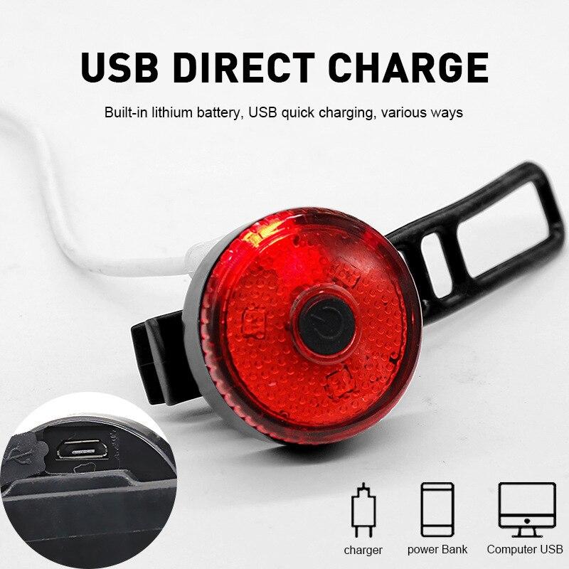 

USB-перезаряджувані Водонепроникні за стандартом IPX6 Попереджувальні Світло для Велосипеда Задній Ліхтар для Велосипеда Міні-світлодіодний Задній Ліхтар для Велосипеда Ліхтар для Шоломa Рюкзака as shown
