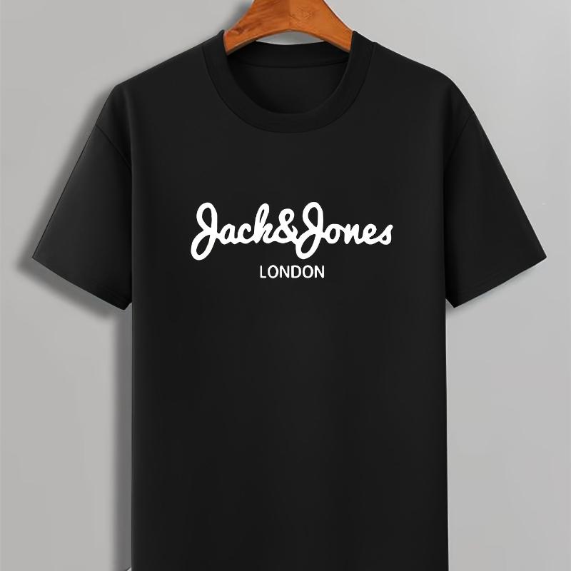

Jack & Jones London Logo Print T-Shirt,Lightweight T-Shirt Breathable Cool, Comfortable Wear XXL белый