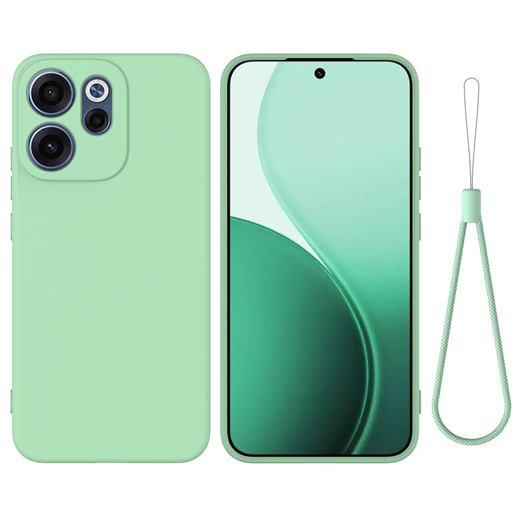 Dla Oppo Reno15 FS 5G/Oppo Reno15 F 5G Etui z Płynnego Silikonu Pokrowiec na Tył Telefonu z Paskiem na Rękę