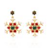 Pearl Christmas Stud Earrings Multicolor Xmas Dangle Earrings Sweet Snowflake Earrings  Holiday