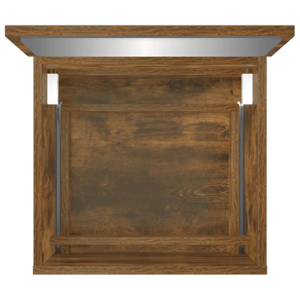 Bathroom Cabinet with Mirror Smoked Oak Wood Based Material