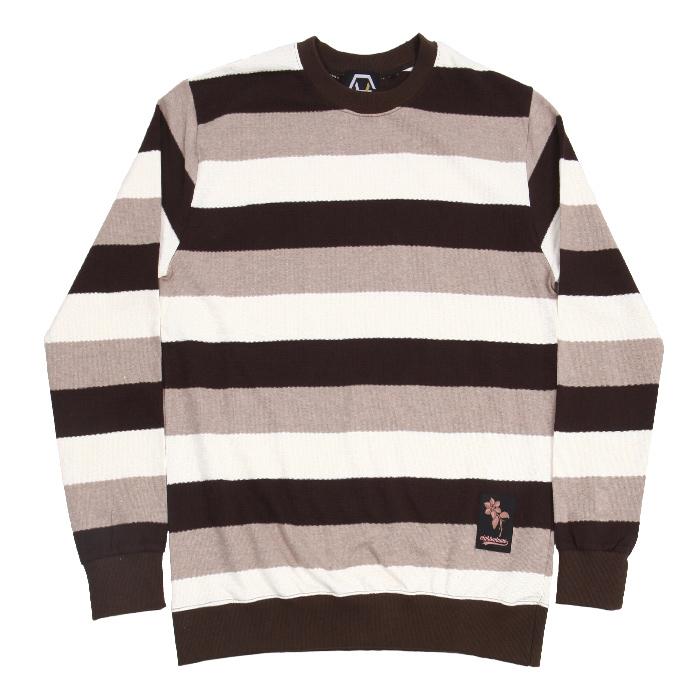 EIGHTVOLUME Ev 3Color Stripe Crewneck (Brown)