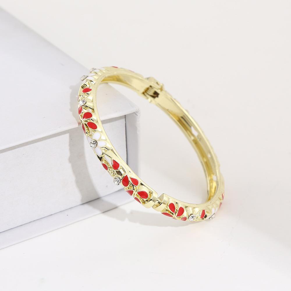 Colorful Enamel Bangle Traditional Flower Flower Enamel Bangle Cloisonne Bracelet Women s Wear
