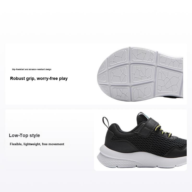Li Ning Удобные Простые Нескользящие Износостойкие Низкие Повседневные Туфли Детские Кроссовки Черные YKNU080-3 26