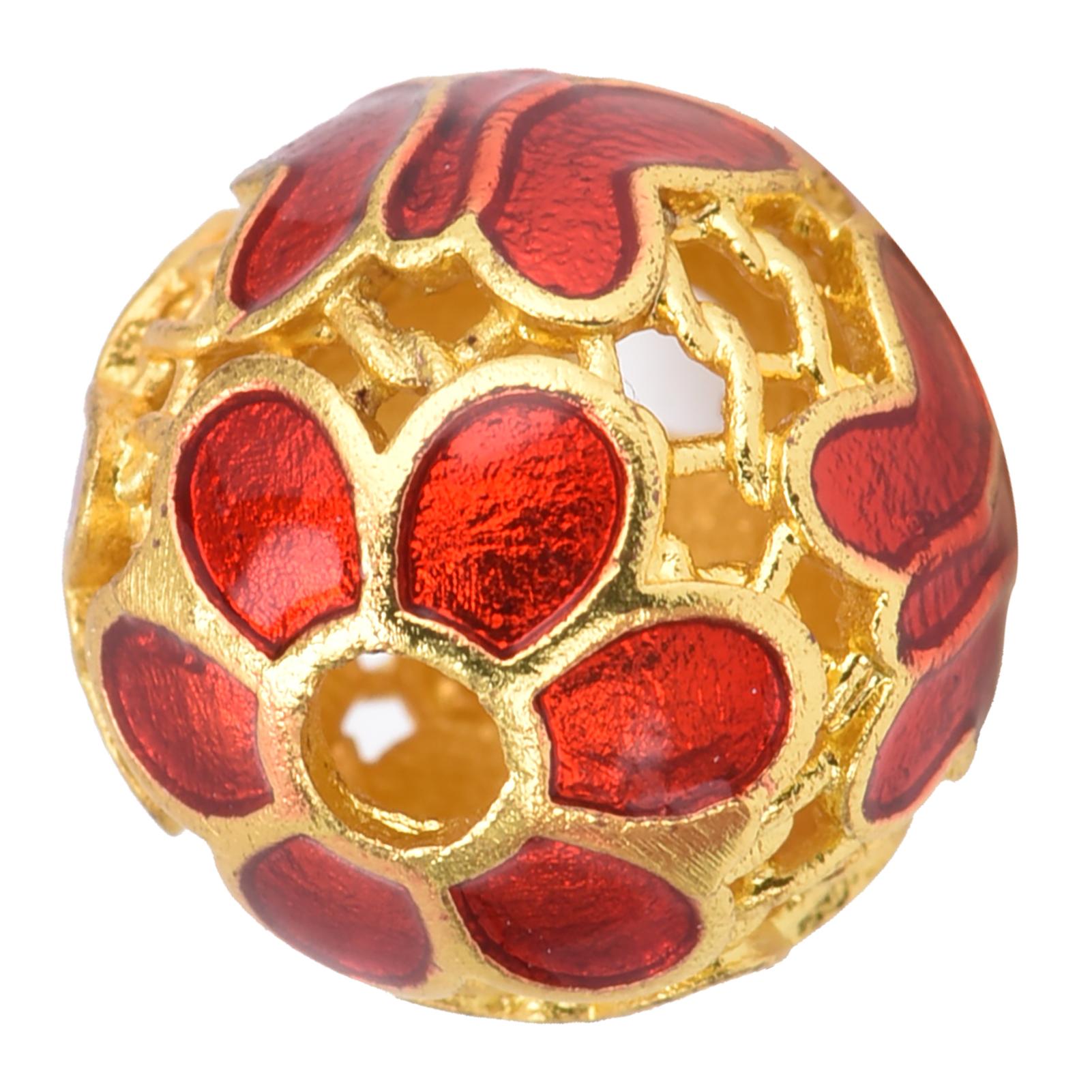 Cloisonne Loose Bds Gilding   Hollow Round Bds   Exquisite Luster Bracelet Necklace Bded Accessories