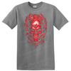 Skull T Shirt Red Crystal Horns Floral Design Cool Graphic Tee