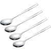 Large Soup Spoon Stainless Steel Dishwasher Safe Dinner Big Teaspoons with Round Edge 8 Inches Tablespoons (4)