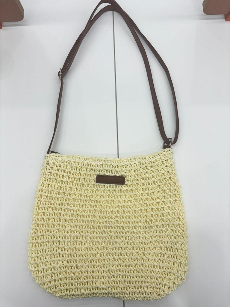 Large Capacity Straw Shoulder Bag With Zipper New Handmade Woven Bag Versatile Crossbody Bag For Women Vacation Beach Bag