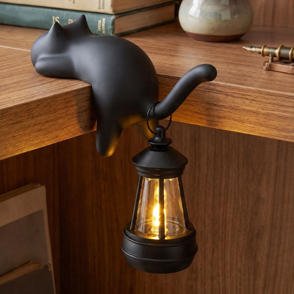3D Printed Cat-Shaped Wall Hook Cute Bookshelf Lantern Animal Figurine Hook Halloween Decorations