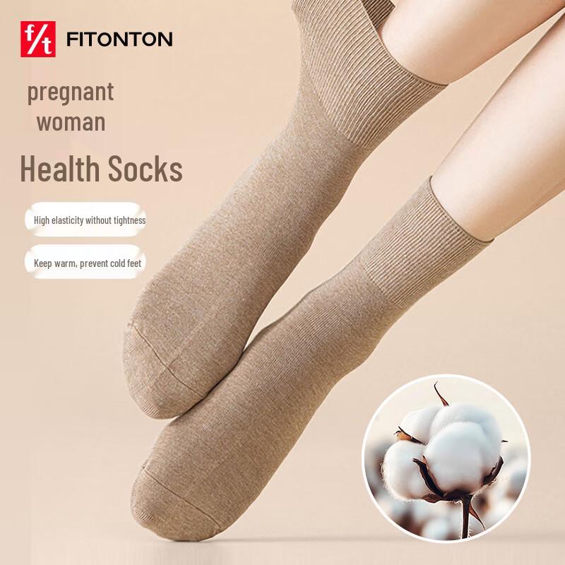 FitonTon Women s Loose Top Cotton Mid-Calf Socks 5-Pack One Size