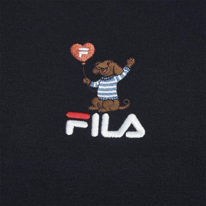 Fila Original Simple Classic Casual Embroidered Dog Slim Fit Short Sleeve T-Shirt Women Tops F61W629108FNV