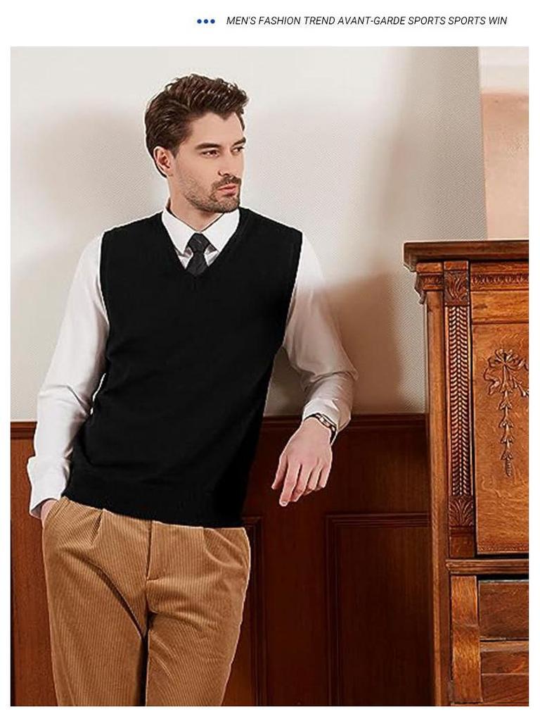 Men's Versatile Wool Blend Knit Vest - All-Season Bestseller