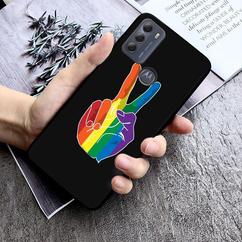 Schwule LGBT Regenbogen Handyhülle für Motorola Moto E7 Plus E32 E20 E40 Edge 20 Lite G22 G52 G20 G30 G100 G60 G50 G10 G Pure G Stylus