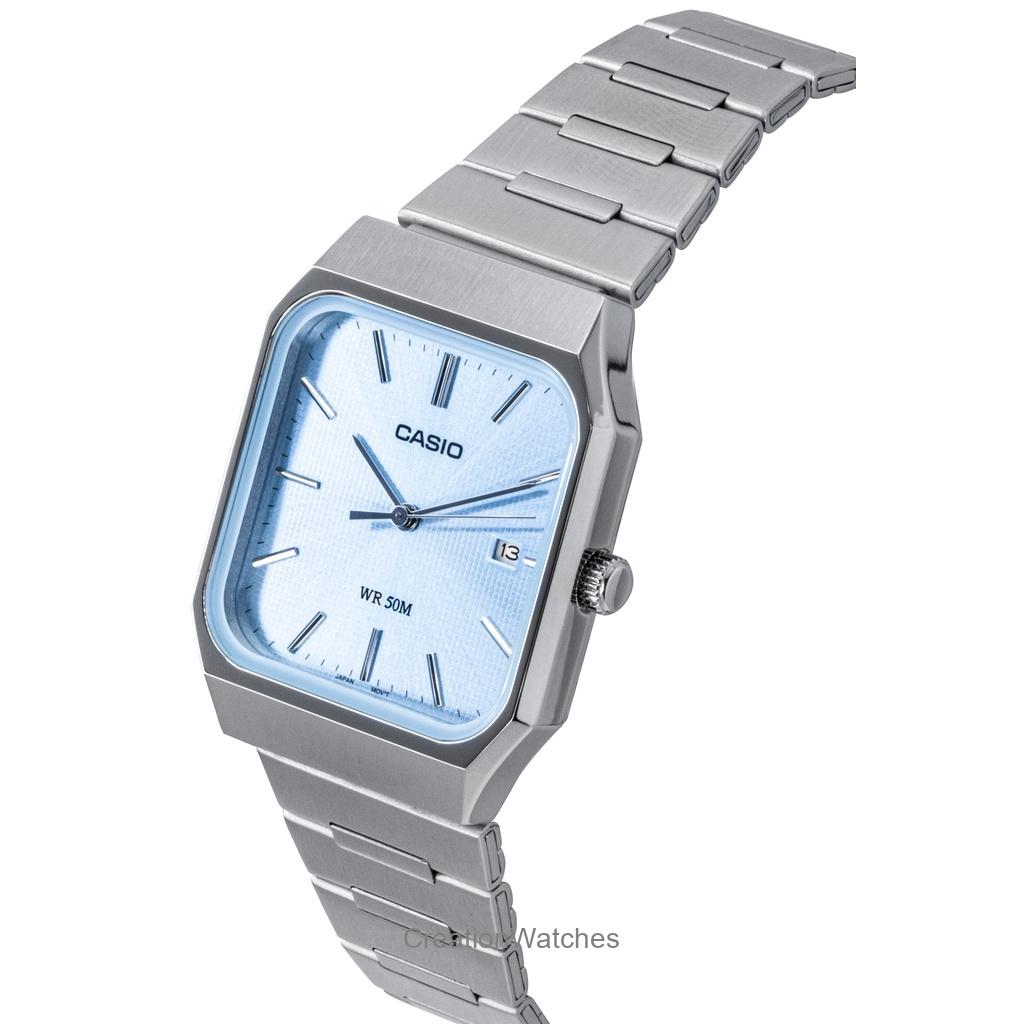 Casio Standard Analog Stainless Steel Ice Blue Dial Quartz MTP-B185D-2A2V Men's Watch
