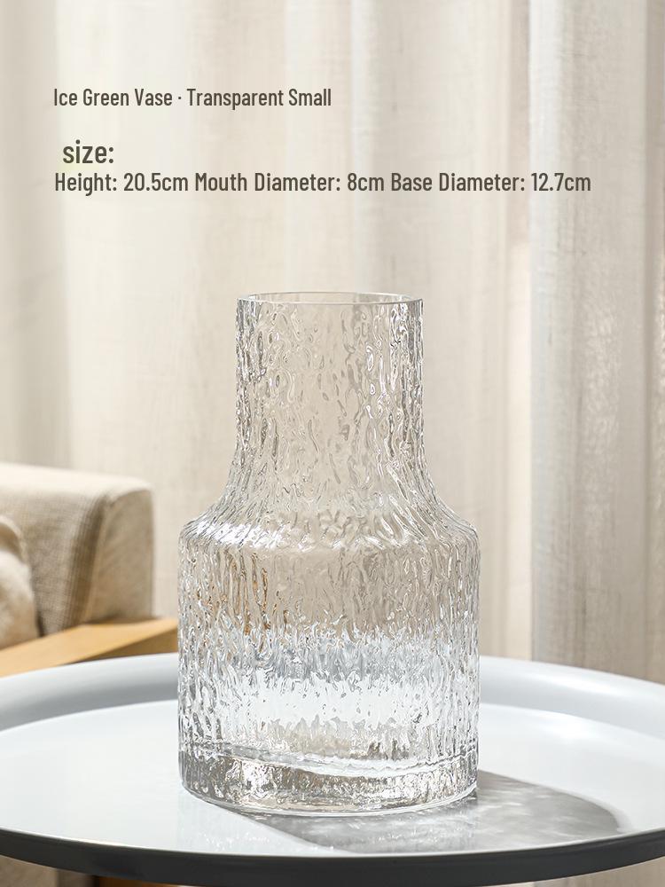 Trendy Transparent Glass Hydroponic Flower Vase for Fresh Roses - Elegant Living Room/Dining Table Decor