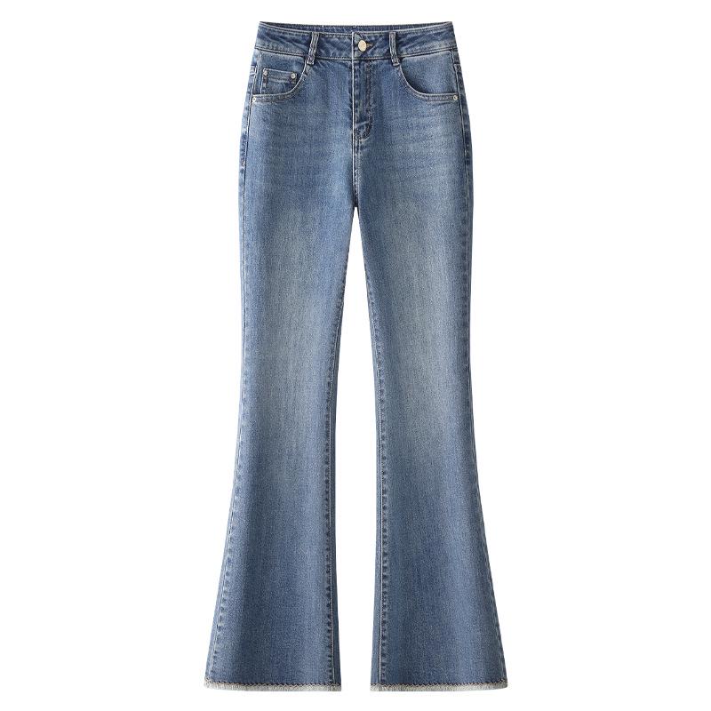 Women's Slim-Fit High-Waisted Micro-Flared Jeans, 2025 Spring Retro Style