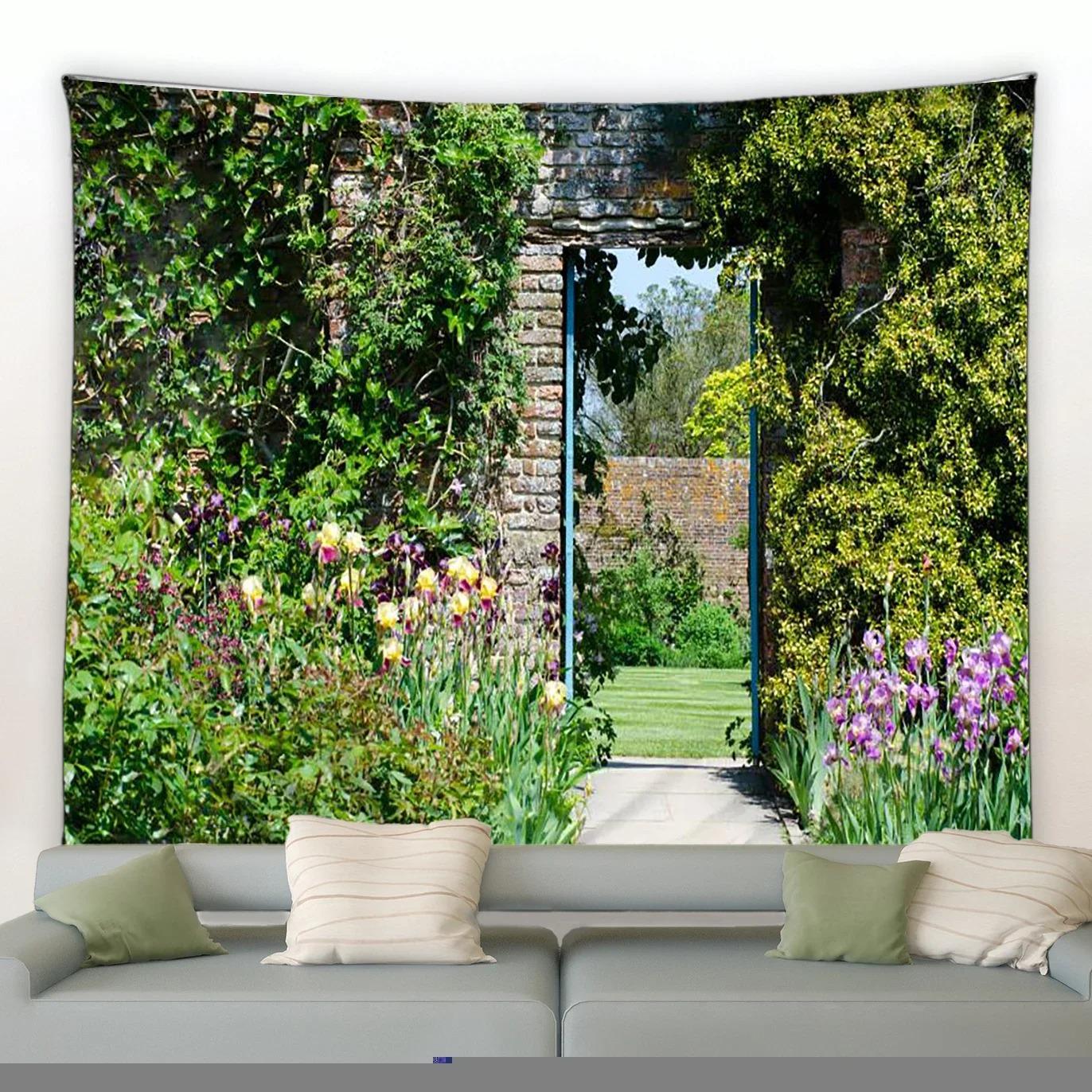 

Spring Garden Flowers Wall Decor Tapestry Home Living Room Tapestry 74x94cm(29x37in)