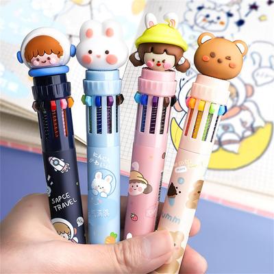 Supplies Bear Colorful Refill Press-type Rollerball Pen Oil Pen Ballpoint Pen Multi-color Pen