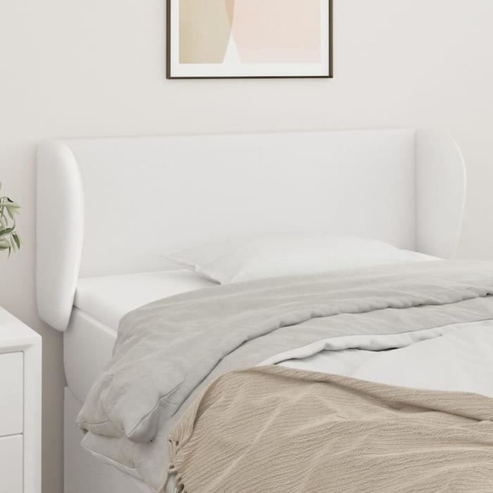 VidaXL Tête de lit avec oreilles Blanc 93x23x78-88 cm Similicuir3116943