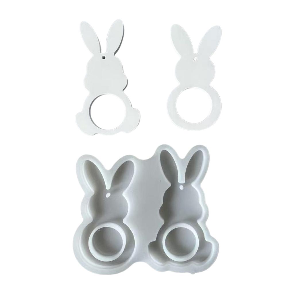 Reusable Easters Rabbits Silicone Mould Easy Cleaning For Car Decoration Candle Making And Holiday Craft