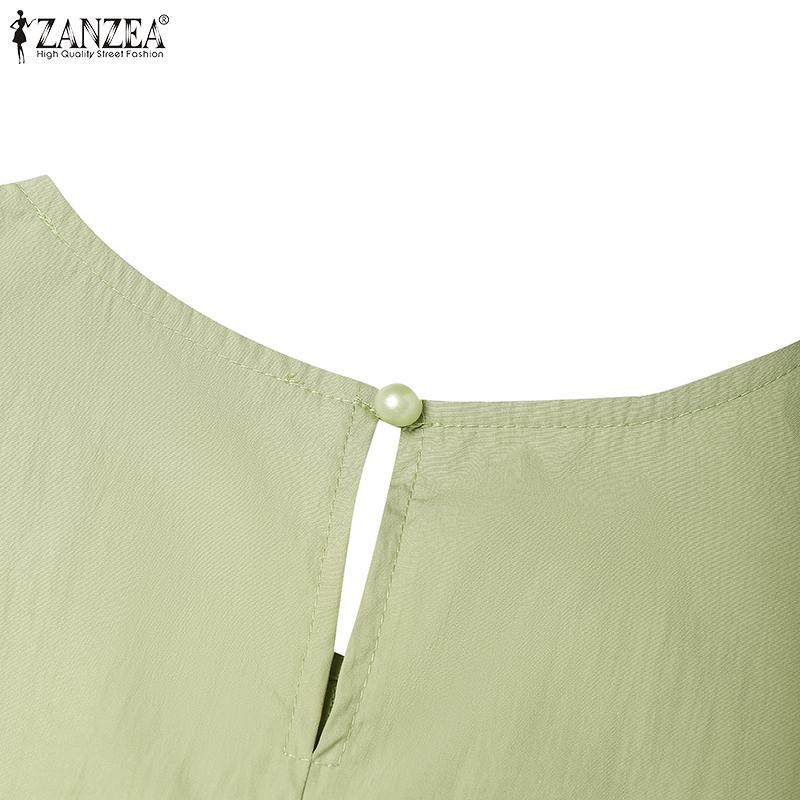 ZANZEA Women Casual Sleeveless Ruffled Baggy Casual Long Dress