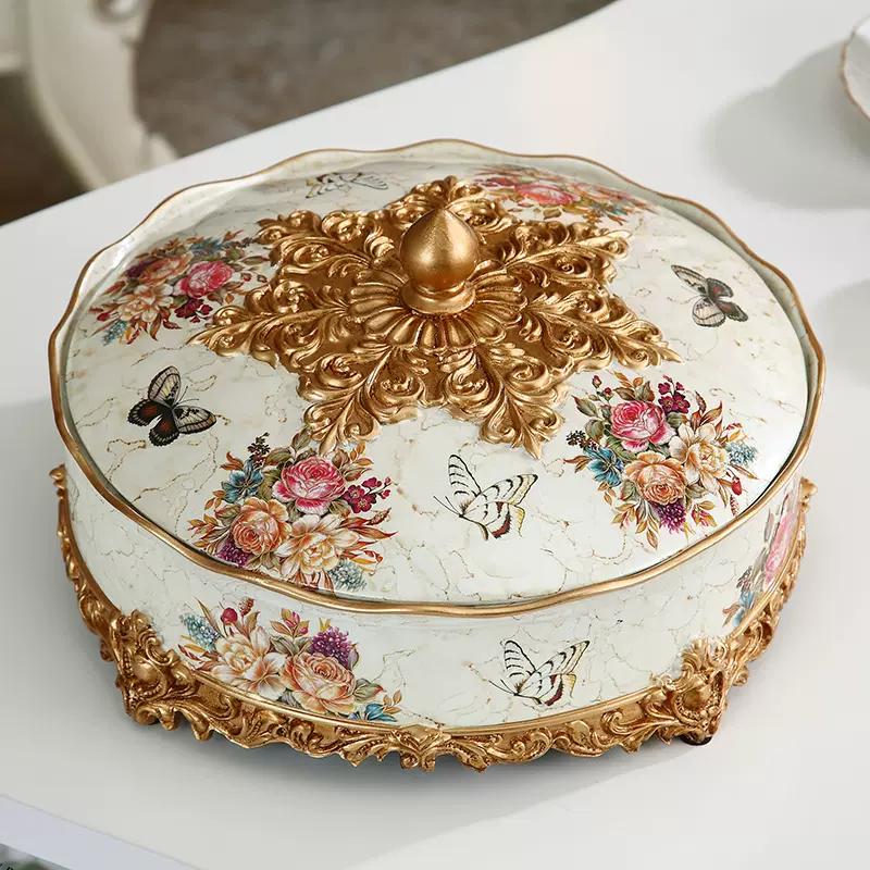 

Тарелка для сухофруктов в европейском стиле. Креативная простая тарелка для закусок с семенами дыни и фруктами с крышкой. Коробка для конфет в гостиную с орехами.