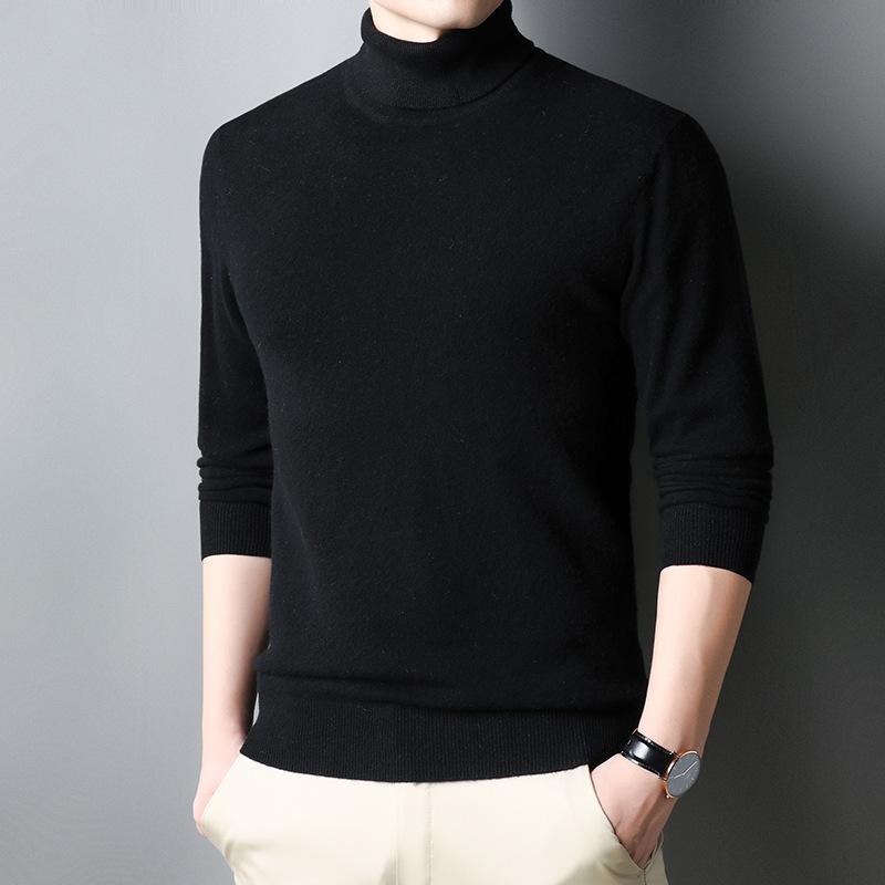 Autumn and Winter Men's Men's Senior Sense Thickened Turtleneck Warm Sweater Casual Pullover
