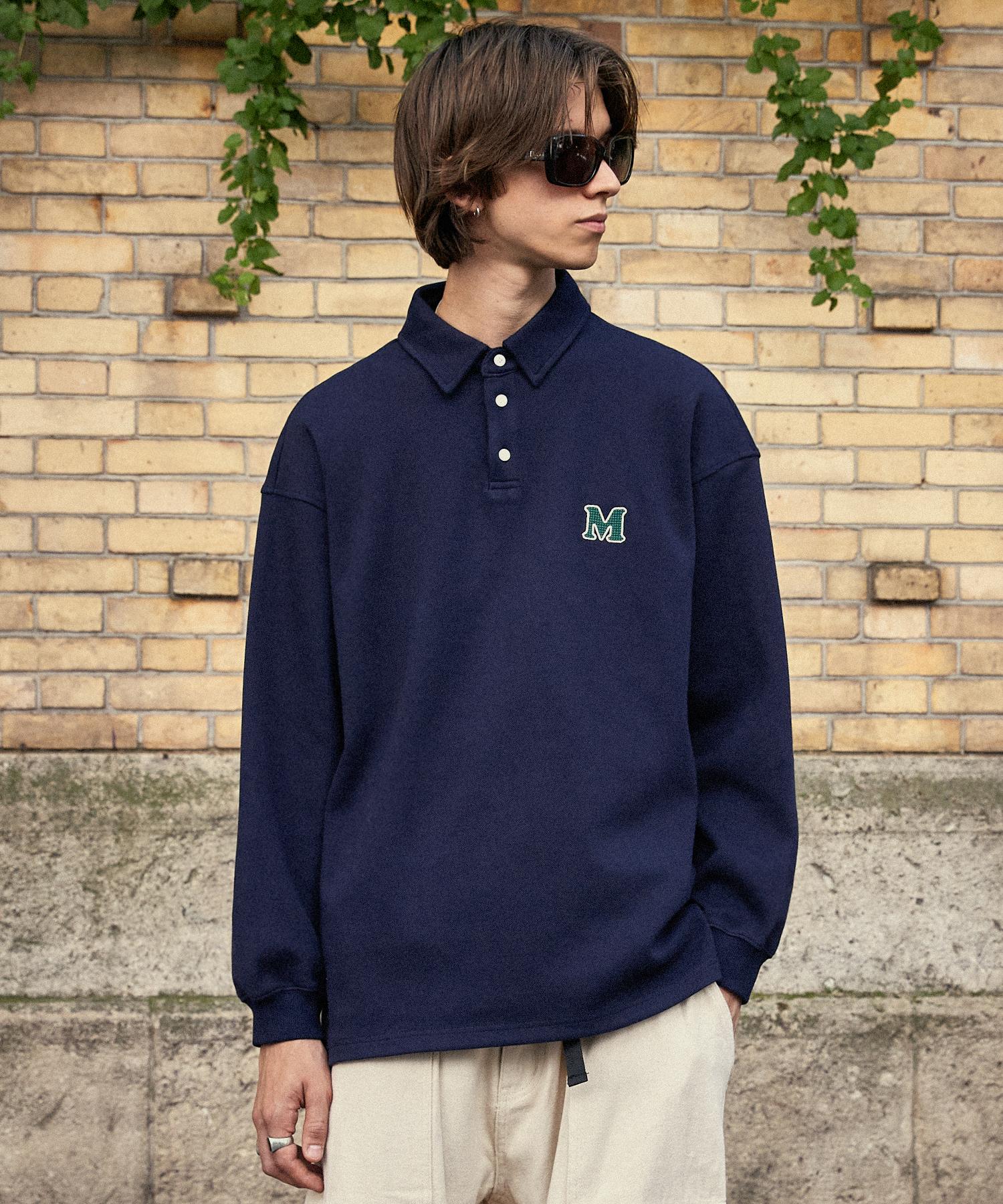 M Logo Oversized Collared T-Shirt Mkt100 [Navy] Navy/M