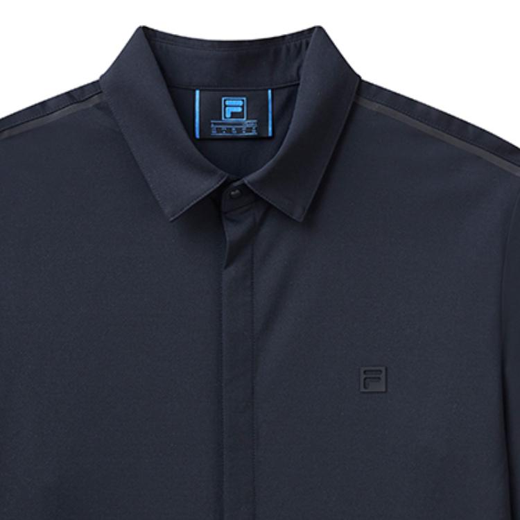 Fila Blue Series Simple Classic Soft Comfortable Long Sleeve Shirt Men Shirts Legendary-Blue F11M012401G-NV