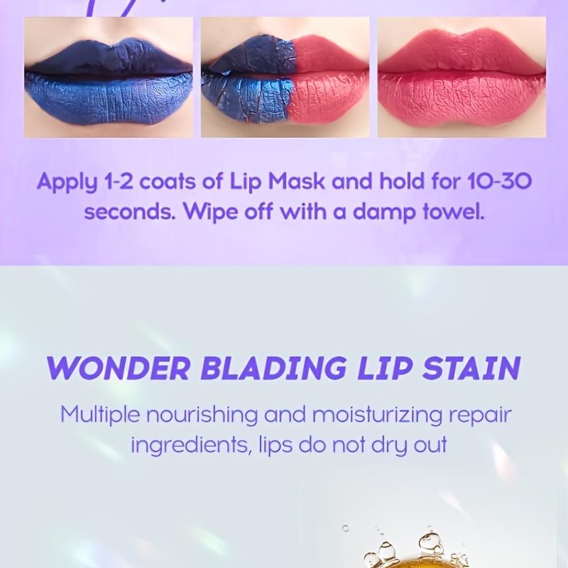 Magic Lip Mask Lip Glaze + Lip Brush | Long-lasting, Waterproof, Anti-smudge Lip Glaze, Plant Moisturizing Formula, Matte Lipstick