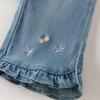 DAVE&BELLA Girls' Ruffle Trim Flare Denim Jeans