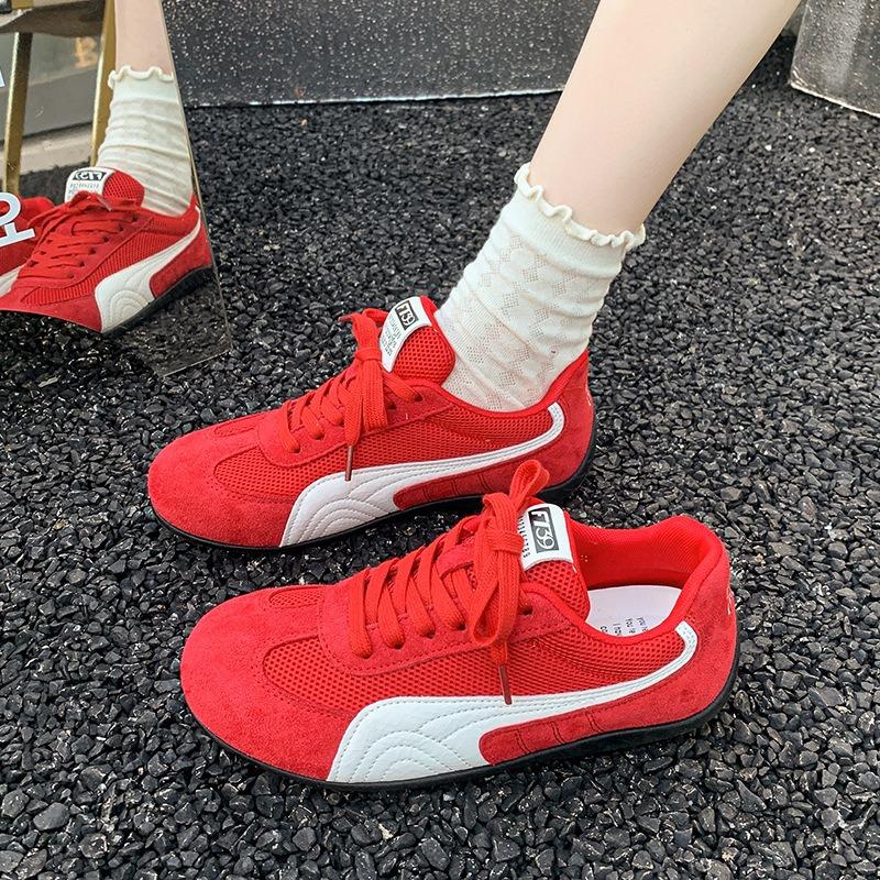 New comfortable soft sole retro mandarin duck shoelaces casual sports women's leather flat baseplate shoes