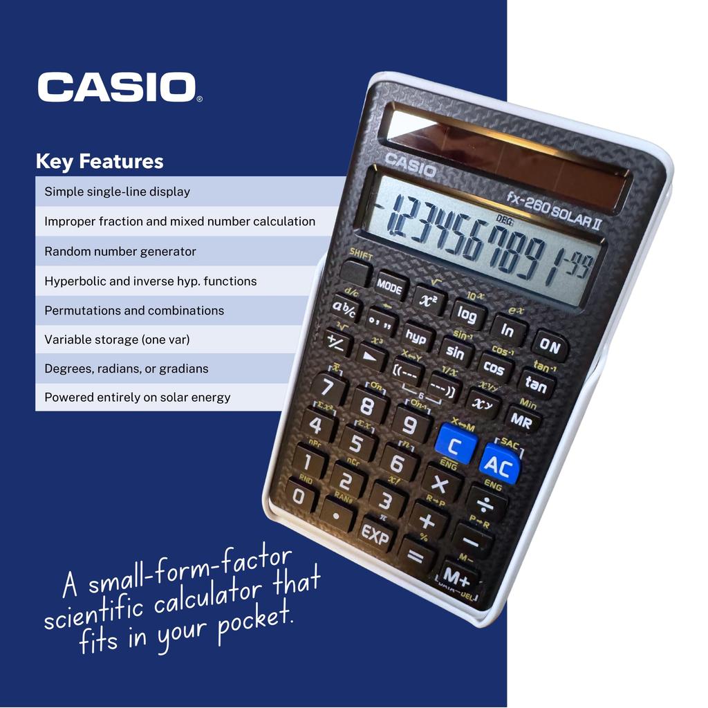 CASIO SOLAR II Scientific Calculator fx-260 (Black)