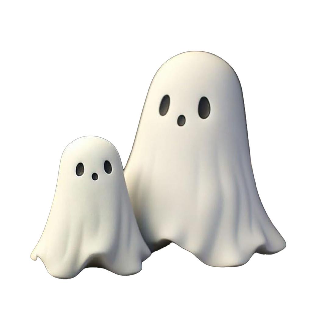Cute Ghost Figurine Spooky Resin Statue All Hallows Day Porch Indoor Home Decoration