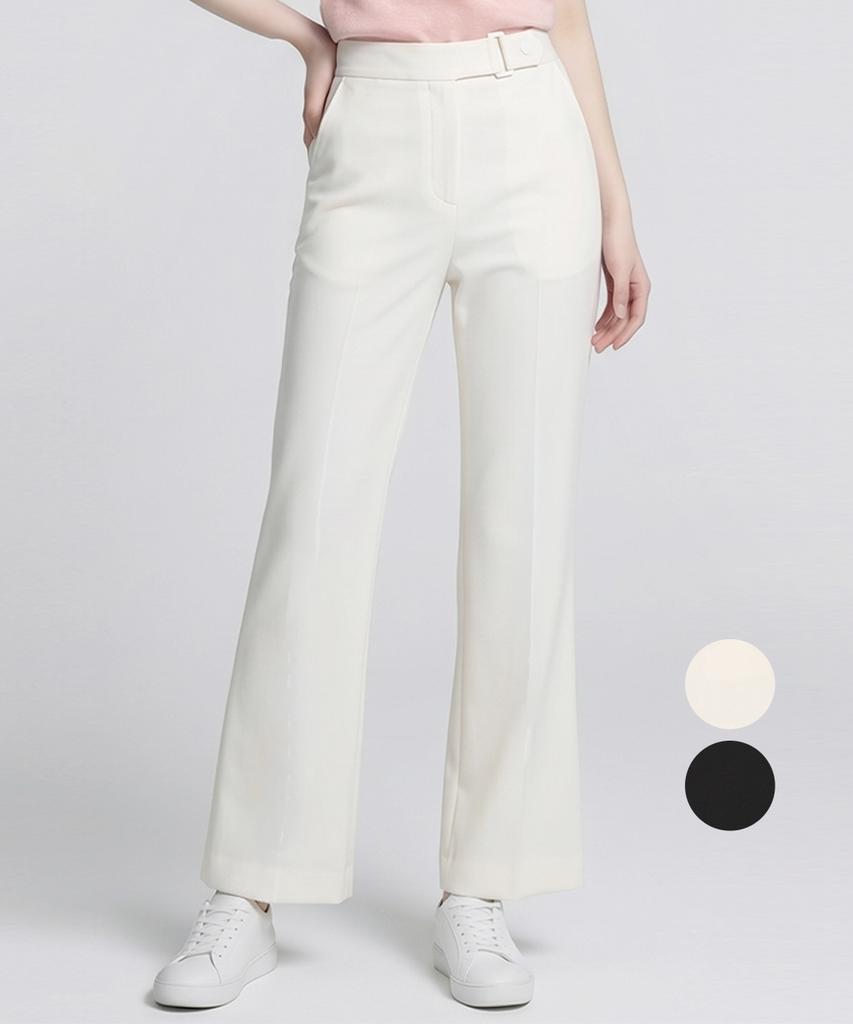 KIM YOUNG JOO GOLF Summer Semi-Bootcut Slit Contrast Stretch Women'S Golf Slacks Dqmlsl53