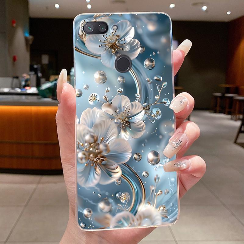 Phone Case For Xiaomi Mi 8 Lite Butterfly Bow Protective Casing Transparent Funda Shockproof Capa Shell Soft Silicone TPU Cover
