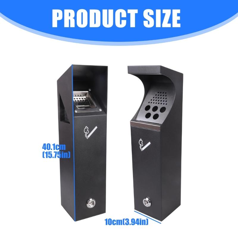 Outdoor Mounted Waste Receptacle Featuring Bottom Release Mechanism Metal Easy To Wipe Install With Provided Screws