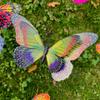 5pcs Large Garden Yard Planter Butterfly Colorful Waterproof 3D Butterfly Stakes Butterfly Double Layered Grounding Decoration