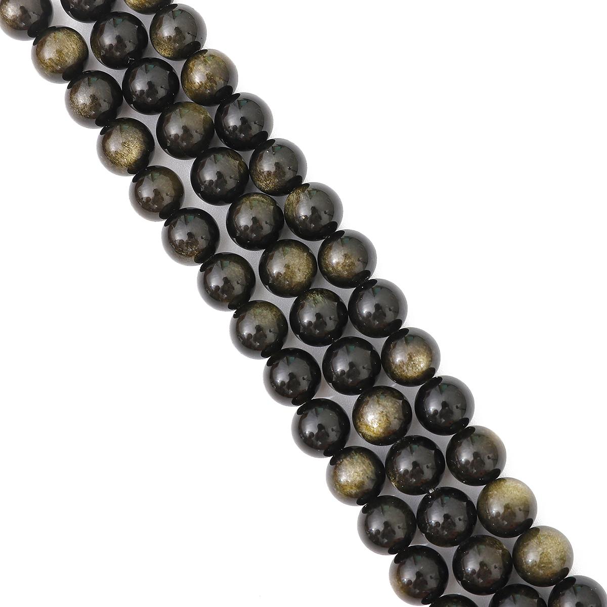 

Намисто з круглого каменю з натурального золотистого обсидіану 4-12 мм для виготовлення ювелірних виробів, намисто-браслет своїми руками 10mm 10Pcs