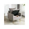 Fauteuil - MUVOE - Moderne - Velours Gris - Espace De Rangement - Coussins Amovibles