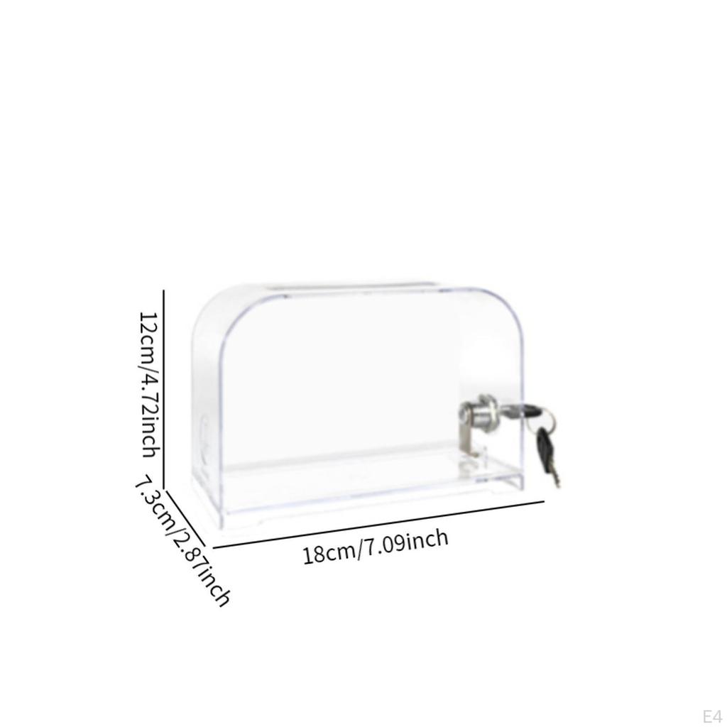 Acrylic Business Card Holder Storage Jar Clear Money Box Raffle Ticket for
