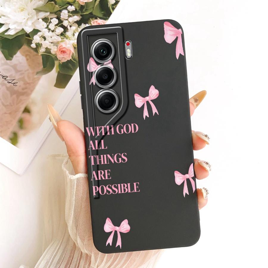 For Tecno Camon 40 Pro 4G Case CM6 Cover bow flower Painted Case Soft Silicone Bumper For Tecno Camon40 4G 40Pro Case Capa