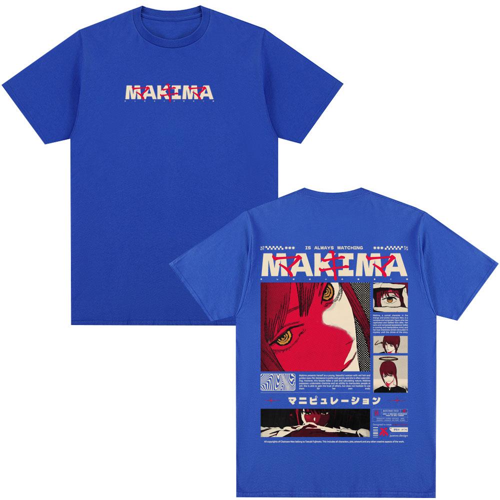 Japanese Anime Chainsaw Unisex Makima Tshirt Unisex Women Clothing Fashion Short Sleeve T Shirts Cotton Oversized Tshirts Streetwear